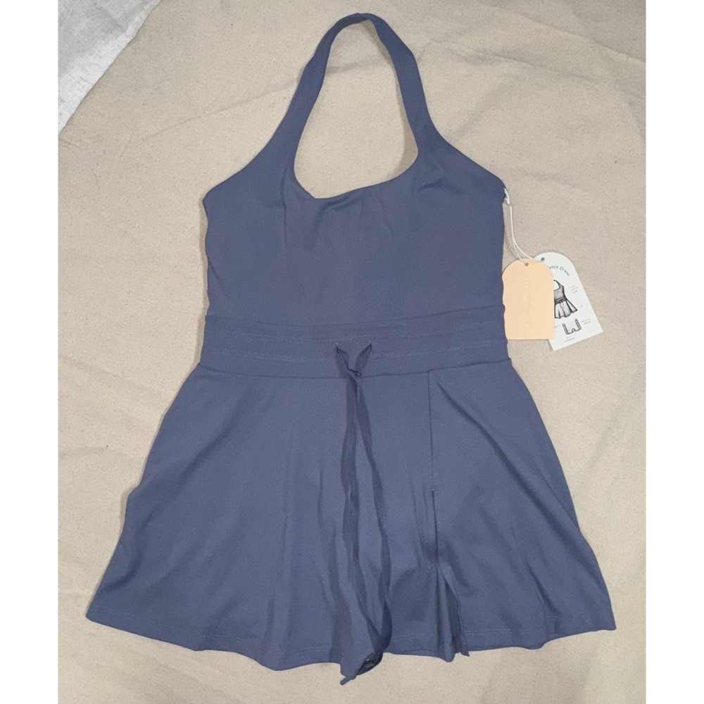 NWT Blogilates Women's Game Set Match Halter Active Dress Sz Medium‎ M Blue